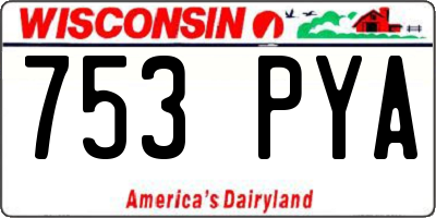 WI license plate 753PYA