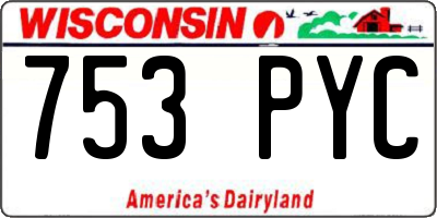 WI license plate 753PYC