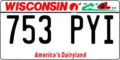 WI license plate 753PYI