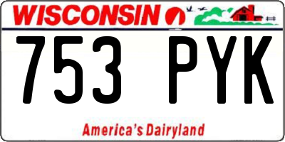 WI license plate 753PYK