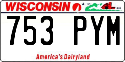 WI license plate 753PYM