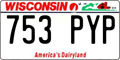 WI license plate 753PYP