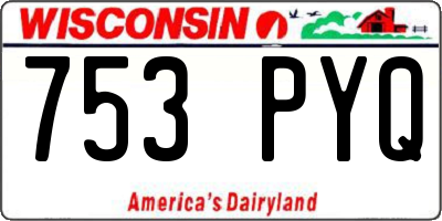 WI license plate 753PYQ