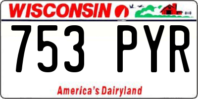 WI license plate 753PYR