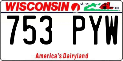 WI license plate 753PYW
