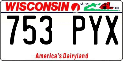 WI license plate 753PYX