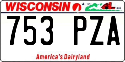 WI license plate 753PZA
