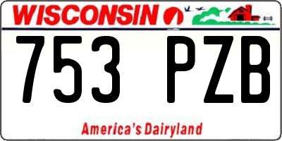 WI license plate 753PZB