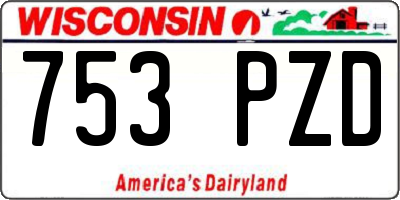 WI license plate 753PZD