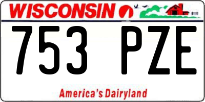 WI license plate 753PZE