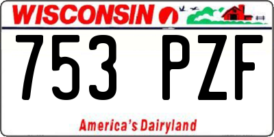 WI license plate 753PZF