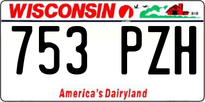 WI license plate 753PZH