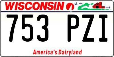 WI license plate 753PZI