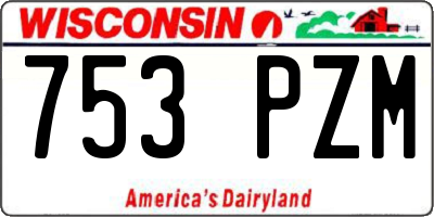 WI license plate 753PZM