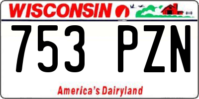 WI license plate 753PZN