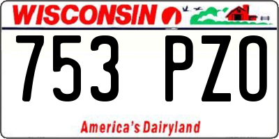 WI license plate 753PZO