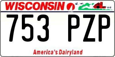 WI license plate 753PZP