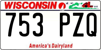 WI license plate 753PZQ