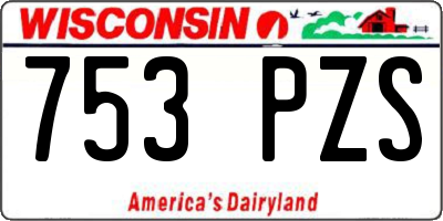 WI license plate 753PZS