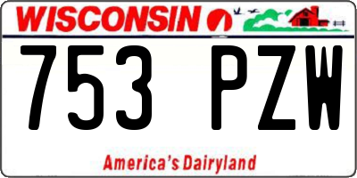 WI license plate 753PZW