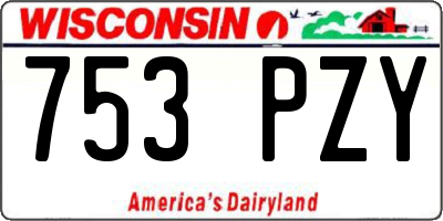 WI license plate 753PZY