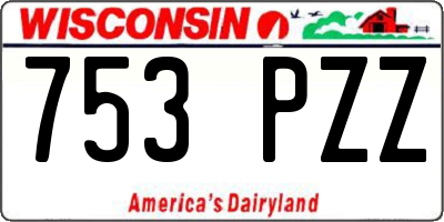WI license plate 753PZZ