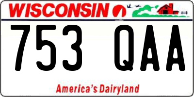 WI license plate 753QAA