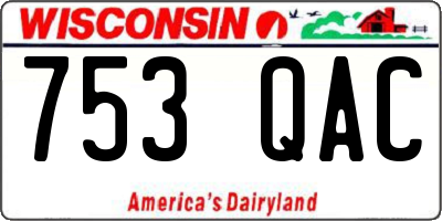 WI license plate 753QAC