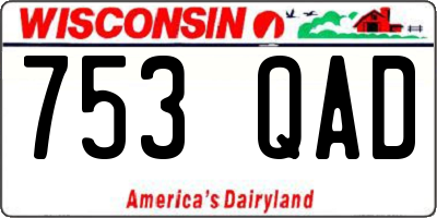 WI license plate 753QAD