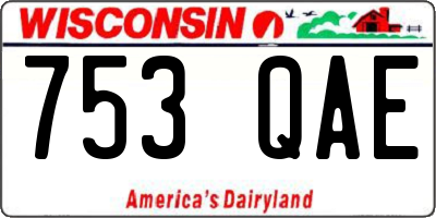 WI license plate 753QAE
