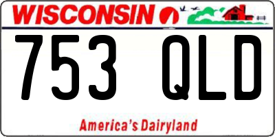 WI license plate 753QLD