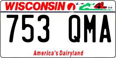 WI license plate 753QMA