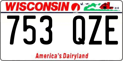 WI license plate 753QZE