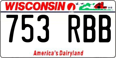 WI license plate 753RBB