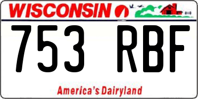 WI license plate 753RBF