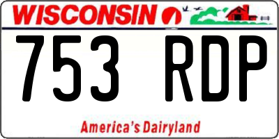 WI license plate 753RDP