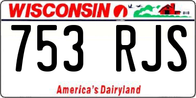 WI license plate 753RJS