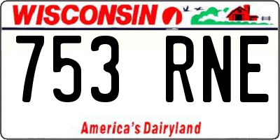 WI license plate 753RNE