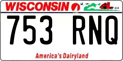 WI license plate 753RNQ