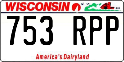 WI license plate 753RPP