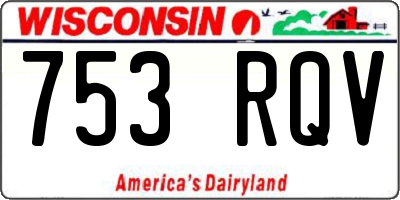WI license plate 753RQV