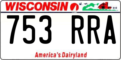 WI license plate 753RRA