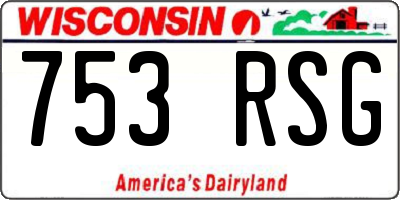 WI license plate 753RSG