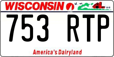 WI license plate 753RTP