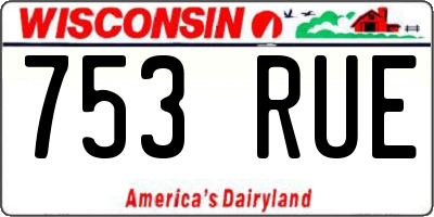 WI license plate 753RUE