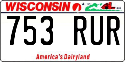 WI license plate 753RUR