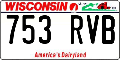 WI license plate 753RVB
