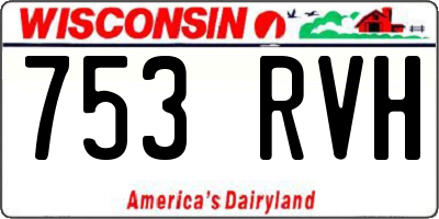 WI license plate 753RVH