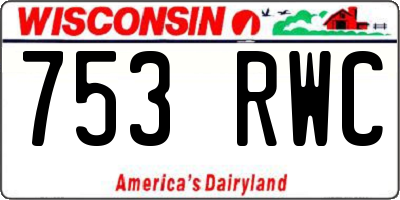 WI license plate 753RWC