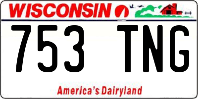WI license plate 753TNG